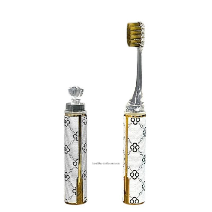 Luxury portable toothbrush soft, White